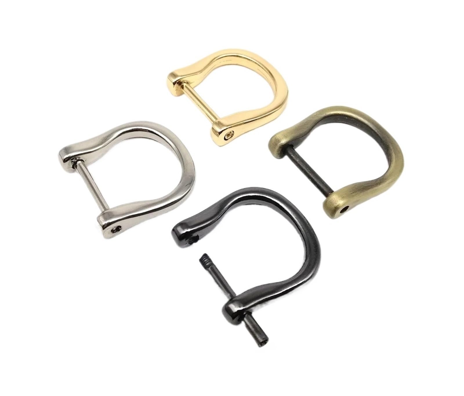 HYQOUKLR Detachable Open Removable Shackle Screw, Detachable Openable Metal D Ring Buckle Multicolor 18mm 25mm 5 Pcs(A 18mm Gun Black)