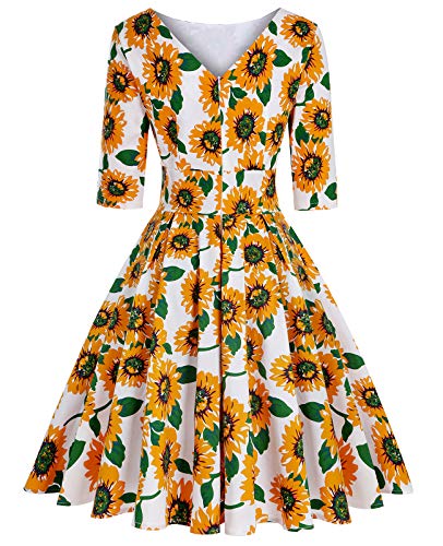 Image of MINTLIMIT Women's 1950s Retro Vintage Cocktail Party 3 /4 Sleeve Swing Dress