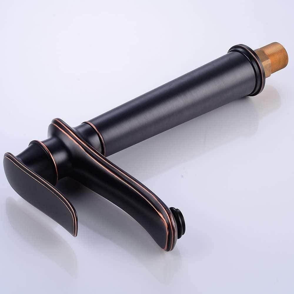 Rubinetti Miscelatore Lavello, Miscelatore Monocomando Rame, Rubinetto Lavello Cucina Oro H20.1Cm, Rubinetto Miscelatore Lavabo, Rubinetti Acqua Calda E Fredda, per Cucina E Bagno/Nero/H30Cm