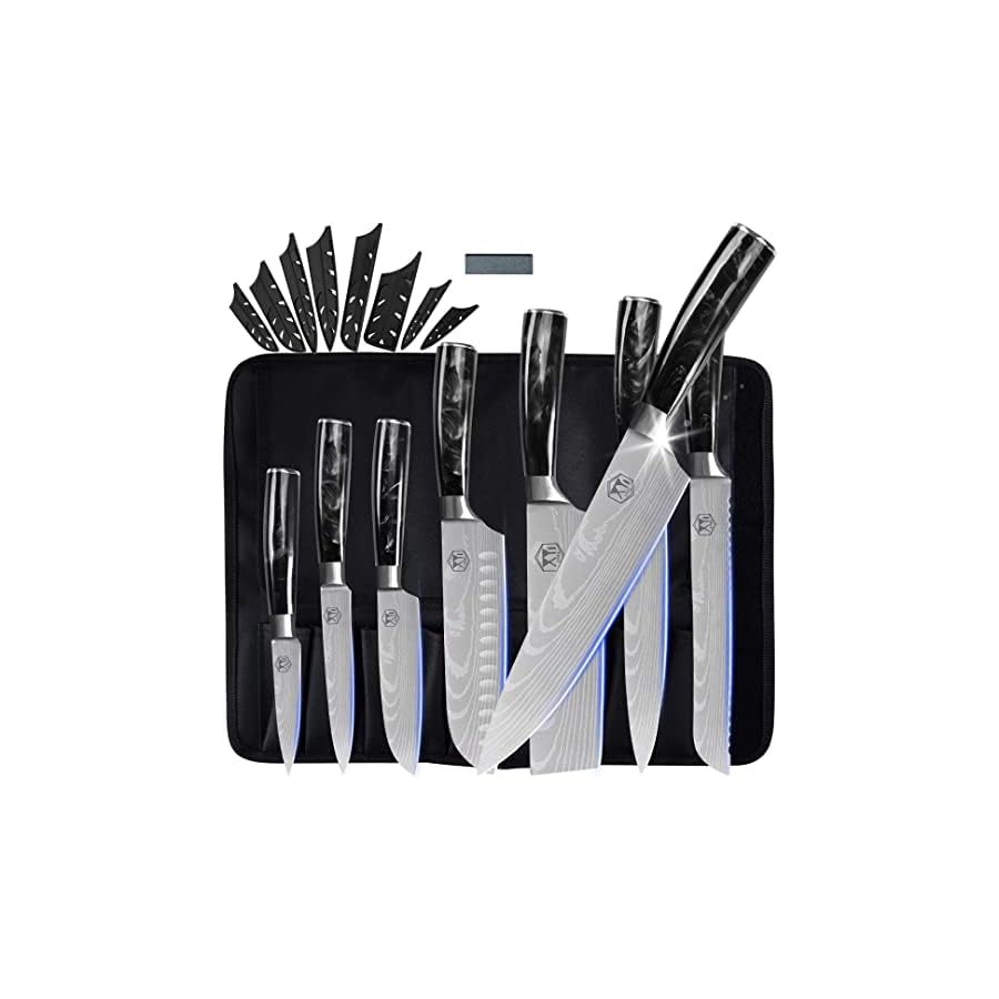 XYJ-Authentic-Since-19868-pieces-Japanese-Chef-Knives-Set-With-Rolling-Bag-SheathStainless-Steel-Cutlery-Culinary-Kitchen-KnivesErgonomics-HandleParing-Santoku-Slicing-Cooking-Knives-Tools XYJ Authentic Since 1986,8-pieces Japanese Chef Knives Set With Roll Bag & Sheath,Stainless Steel Cutlery Culinary Kitchen Knives,Ergonomics Handle,Paring Santoku Slicing Cooking Knives Tools