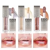 MLSMILE 3 PCS High Shine Glitter Lipglossey,Diamond Glitter Lip Gloss Long Lasting Moisturizing Lip Gloss Non-sticky Glossy Glitter Liquid Lipstick for Women,girls 0.33fl oz