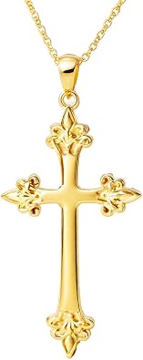 14k Gold Cross Necklace for Women Dainty Gold Cross Necklace