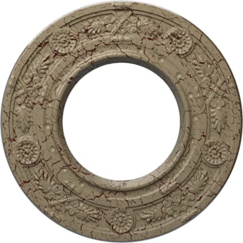 8"OD x 3 7/8"ID x 1/2"P Daniela Ceiling Medallion (Fits Canopies up to 3 7/8"), Hand-Painted Gobi Desert Crackle