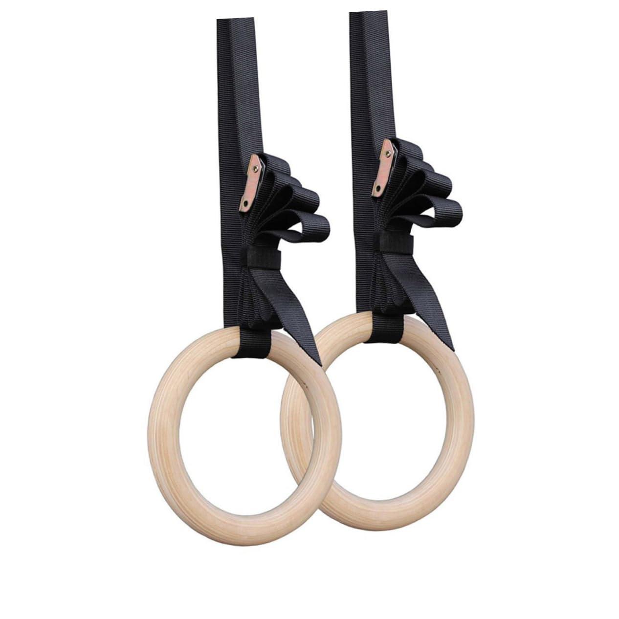 Happyyami Premium Gymnastic Rings with Adjustable Straps Heavy Duty Fitness Equipment for Strength Training Bodyweight Exercises and Outdoor Workouts Quick Setup and Comfortable Grip