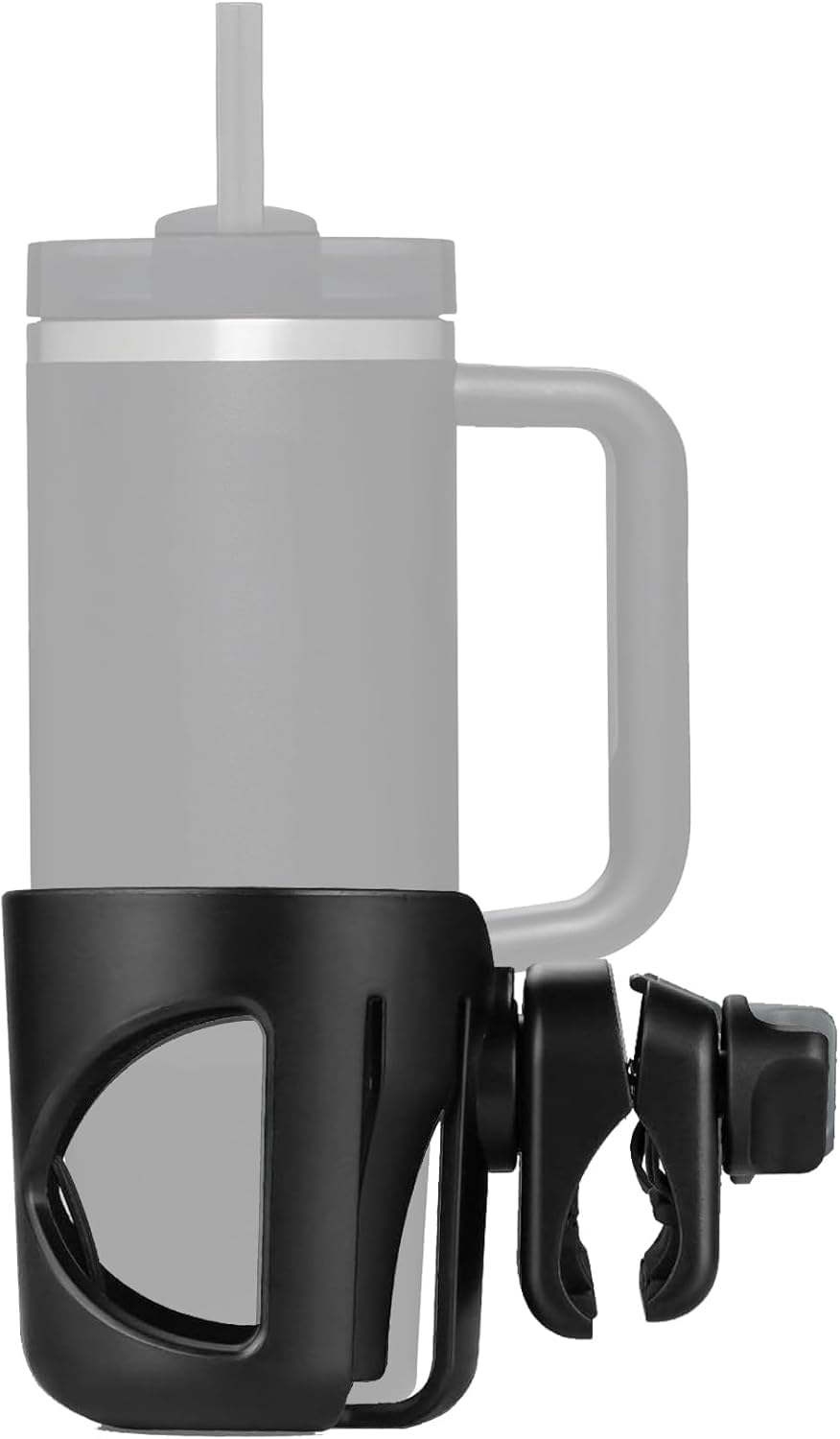 Neuer Kinderwagen-Becherhalter für Stanley Quencher H2.0 (30 & 40 Unzen Modelle), auch kompatibel mit Stanley IceFlow (20 & 30 Unzen Modelle) - Schwarz
