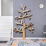 EIVD Estantería en Forma de árbol Estante de Madera Maciza de pie Marco Decorativo Salón Cafe Estantes para Libros Fondo Multifuncional Estantes flotantes (Tamaño : 110x16x160cm)