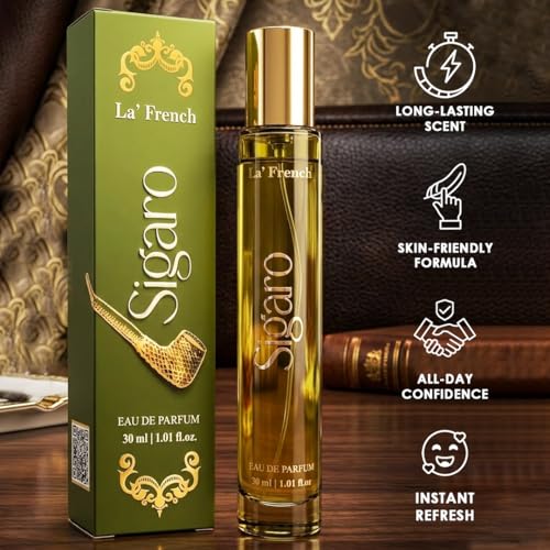 Image of La French Sigaro Perfume for Men 30ml | Long Lasting Premium Fragrance |Bold Masculine Scent for Daily Wear & Parties | Travel Friendly