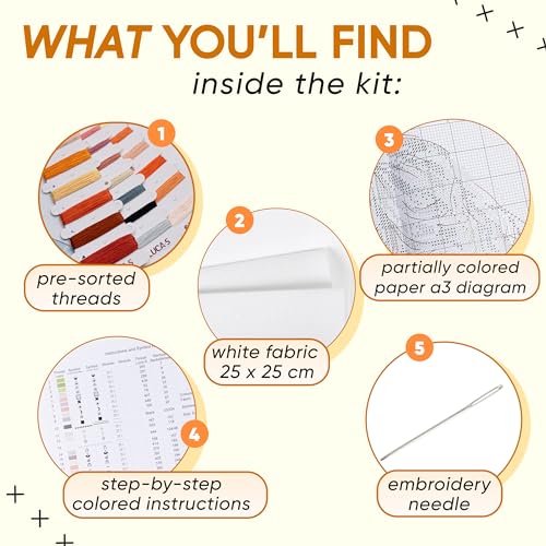 image for HobbyJobby Cross Stitch Kit My Joy, Counted Cross Stitch Kit for Adult