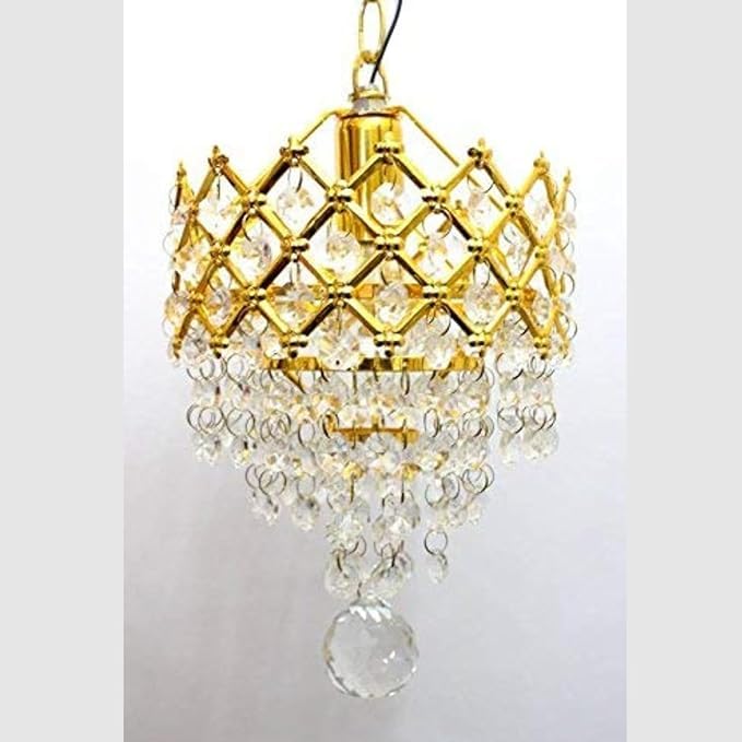 Mahaur Beautiful Imported Crystal Chandelier Jhoomer Ceiling Hanging Lamp for Hall, Bedroom, Living Room, Highly Durable Aesthetic Luxury Home & Wall Decor (160mm-image-20