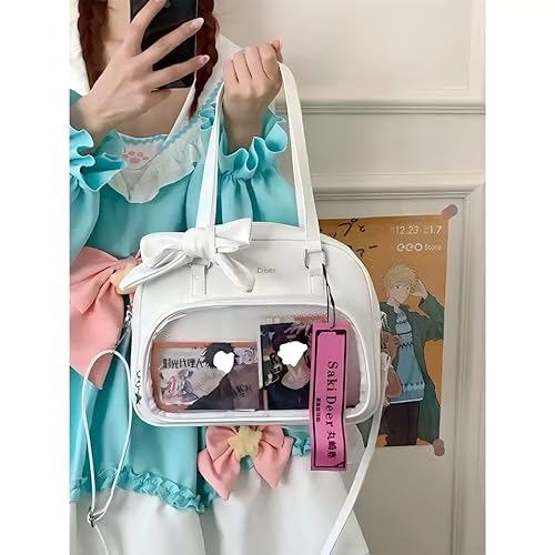 Ita Bag with Bow Pin Display Handbag Cute Kawaii Crossbody Bag PU Top Handle Purse Lolita Bag for Anime Cosplay2