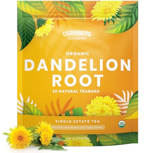 Image of Cederberg Tea Company Organic Dandelion Root Tea - 30 Tea Bags | Organic Herbal Tea From Single Origin | Eco-Friendly Tea Bags | Non-GMO Caffeine Free Tea With Zero Sugar