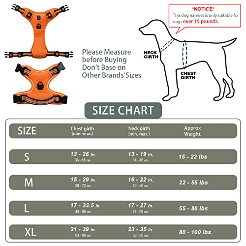 Hundegeschirr mit Zugentlastung, reflektierend, verstellbares Hundegeschirr, Entmutigung, Ziehen von Haustieren, langlebige Weste aus Nylon, Geschirr für mittelgroße und große Hunde