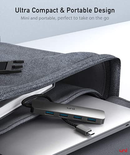 Uni Usb C To Usb Hub 4 Ports, Aluminum Usb Type C To Usb Adapter With 4 Usb 3.0 Ports, Thunderbolt 3 To Multiport Usb 3.0 Hub Adapter For Macbook Pro/Air 2020/2019, Ipad Pro, Dell, Chromebook And More #TOP6