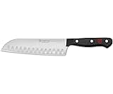 WÜSTHOF Gourmet 7" Hollow Edge Santoku Knife, Black