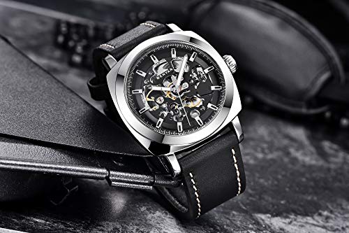 BENYAR Automatic Mechanical Skeleton Leather Strap Men's Watch - Image 5