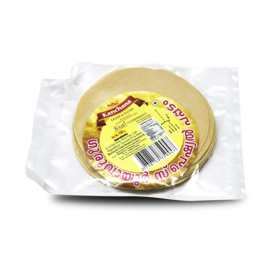 Kanchana Guruvayur Pappadam, 100g Pouch