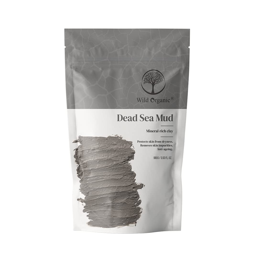 Wild Organic Dead Sea Mud Clay Powder Mineral rich clay for skin Protect from dryness and flakiness,Clear Skin Impurities and for skin Detoxification, Skin Hydration, For Healthy Skin 100gm