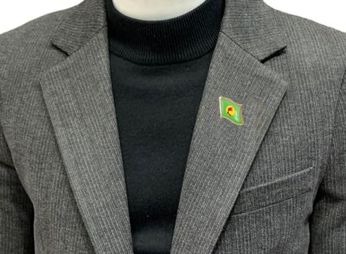 Image of vmcoatdu Country Flag Backs Locking Pin Keepers Locking Clasp Pin Badge International Travel Brooch Metal Alloy Souvenir Pin 0.75x0.7 Inch Small Pin