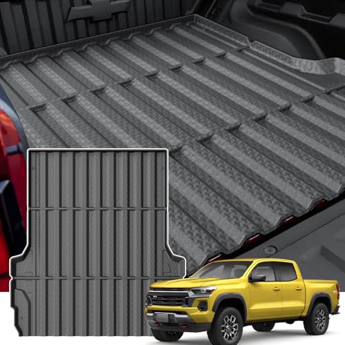 KUST Truck Bed Mat for 2023-2025 2026 Chevy/Chevrolet Colorado/GMC Canyon Accessories 5FT Bed Liner All Weather Protection TPE Rubber Raised Edge Heavy Duty