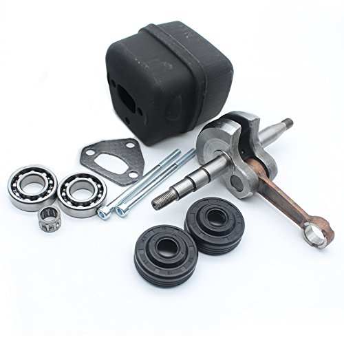 Cigüeñal manivela rodamientos retén de aceite de silenciador de escape Kit de juntas para Husqvarna 142 141 137 136 motosierra