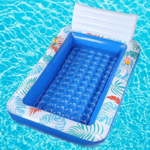 Inflatable Tanning Pool Lounger Floats - Raised Backrest 87
