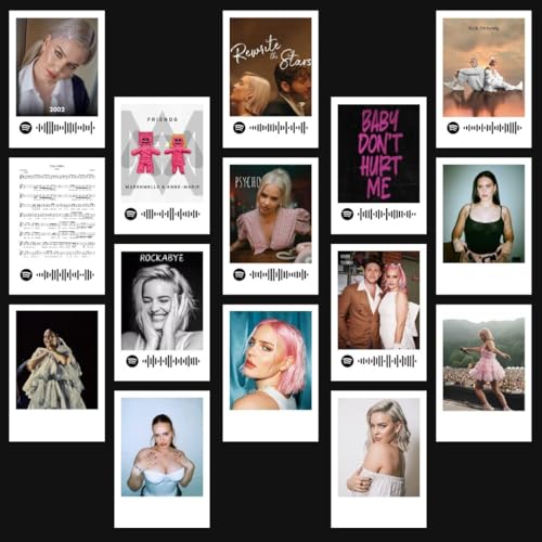 Image of Anne-Marie Poster Polaroids | Anne-Marie Songs Mini Poster Kit (Set of 15) | Anne Marie Psycho, Rockabye, 2002 Songs Size (8 x 6 cm) Posters for Phone Accessories, Bedroom, Office, room decoration