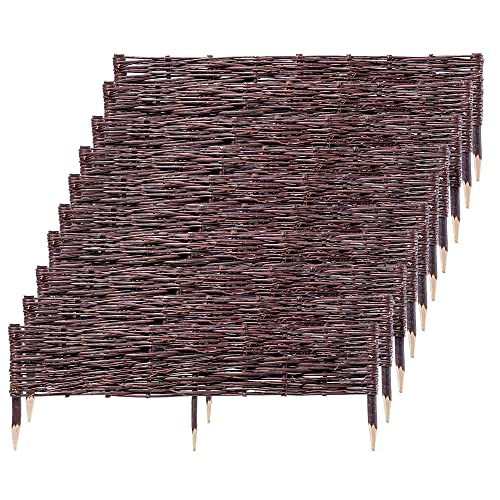 KADAX Beetbegrenzung aus Weide 100 x 30 cm Weidengeflecht für Beete, Gartenwege und Rasen, natürliche Abgrenzung für Blumen und Gemüse
