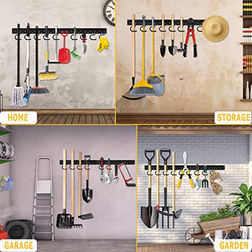 64 Inch Garage Hooks Tool Organizer Wall Mounted, Adjustable Storage System Wall Organizer for Garden Tools, Heavy Duty Tool Hanger for Rake, Mop,Broom and Yard Tools - Image 8