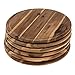 SIDCO Fleischteller Akazie 6 x Holzteller Vesperteller Brotzeitbrett Schneidebrett Ø 30 cm