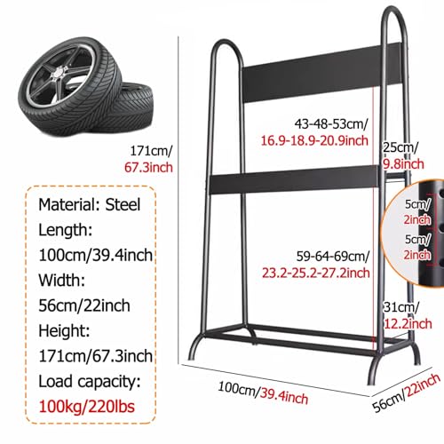 Étagère d'atelier support multi-pneus robuste pour garage - 3