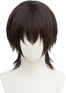 ウィッグ ショート コスプレウィッグ メンズ ウルフカット フルウィッグ 原宿 自然 お洒落 小顔 耐熱 男女兼用 短髪 ネット付き (ブラウン)