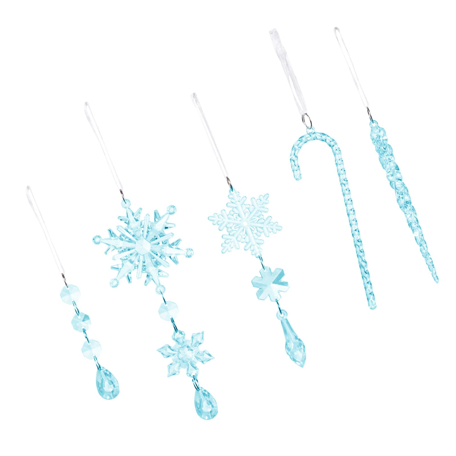 Buxuaaaa 20PCS Shatterproof Acrylic Ice Cones Ornaments – Christmas Tree Hanging Decor for Indoor Outdoor Holiday Parties Shatterproof Acrylic Ice Cones Ornaments