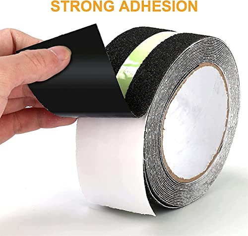 Image of Renesmee Grip Tape - Heavy Duty Anti Slip Tape for Stairs, Waterproof Safety Non Skid (16.4 inch Long and 2 inch Wide, Black with Glow in The Dark Strips)