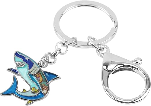 Miniatura 2 de WEVENI Llaveros esmaltados de medusa, llavero de pulpo, tiburón, regalos de playa, joyería para mujeres y niñas, monedero, llaves de automóvil