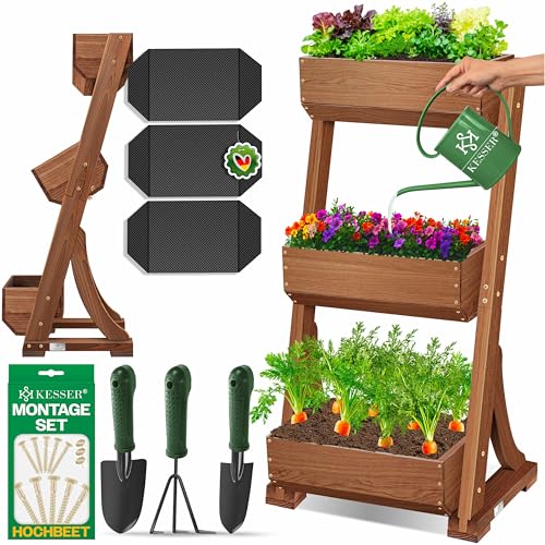 KESSER® Hochbeet mit 3 Etagen Premium Blumenkasten Blumentreppe...