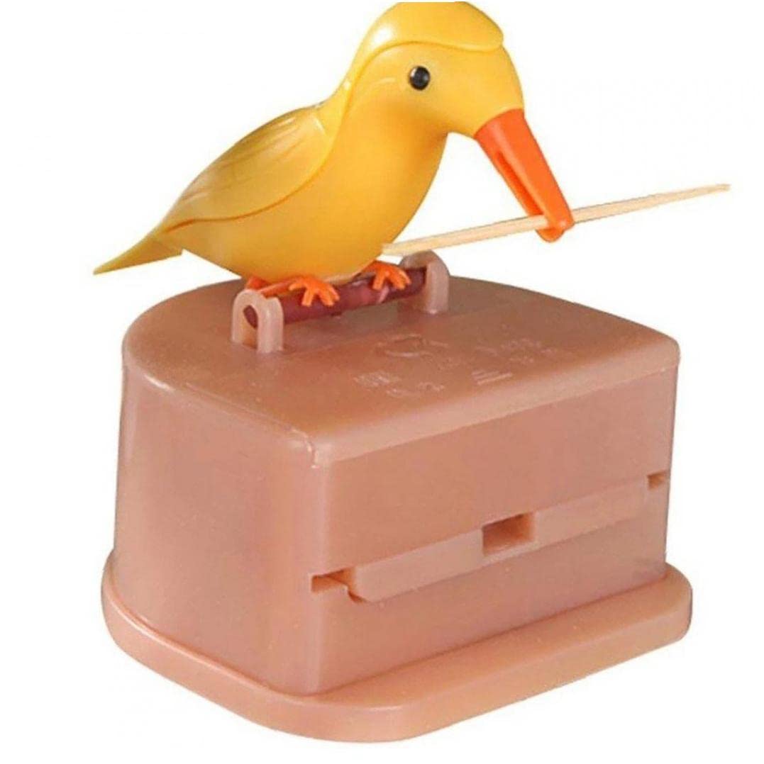 Luxylei Bird Toothpick Dispenser Cute Cartoon Woodpecker Toothpick Dispenser Novelty Automatic Toothpick Holder For Dining Table Gift