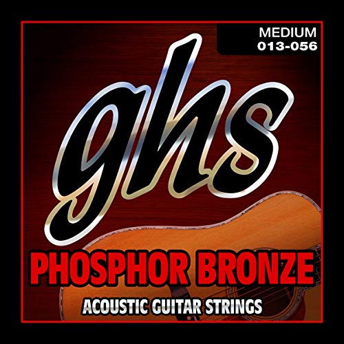GHS Strings – Phosphor Bronze Acoustic Guitar Strings – Warm, Rich Tone, Balanced & Long-Lasting – For Acoustic, Fingerstyle, Strumming, Country, Rock, S335 Set (M) Medium Gauge 13-56 - Les Beatles, Paul McCartney, John Lennon, RIngo Starr, George Harrison GHS Strings – Phosphor Bronze Acoustic Guitar Strings – Warm, Rich Tone, Balanced & Long-Lasting - For Acoustic, Fingerstyle, Strumming, Country, Rock, S335 Set (M) Medium Gauge 13-56