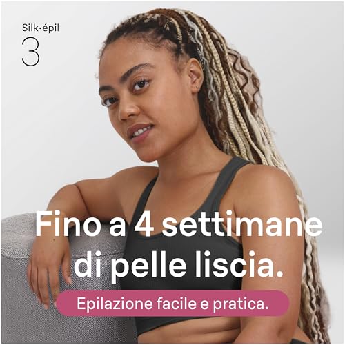 Braun Silk Epil 3 Epilatore Elettrico Donna Con Filo, Rasoio Elettrico Donna, Rimozione Facile Dei Peli, Pelle Liscia A Lungo, Include Testina Rasoio E Pettine Regolatore, 3-031, Rosa - 2