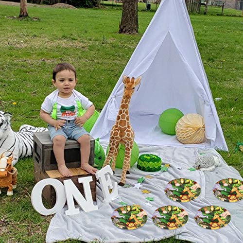 Cieovo 24 Count Disposable Plates Safari Jungle Animal Party Paper Plates Dinner Dessert Plates For Baby Shower Kids Animals Theme Birthday Party Supplies #TOP6