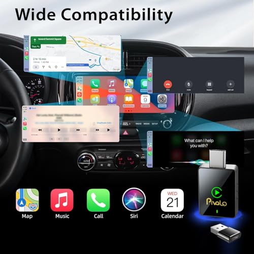 Image of Pivalo 2-in-1 Wireless CarPlay & Android Auto Adapter | Convert Wired CarPlay to Wireless | Bluetooth 5.0 Connectivity | Plug & Play | Fits 1000+ OEM CarPlay /Android Auto