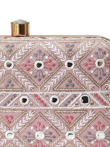 Image of THE TAN CLAN Ariba Box Clutch Purses Luxury Handbags Bag for Women - Elegant Evening Handbag, Stylish Purse with Magnetic Closure