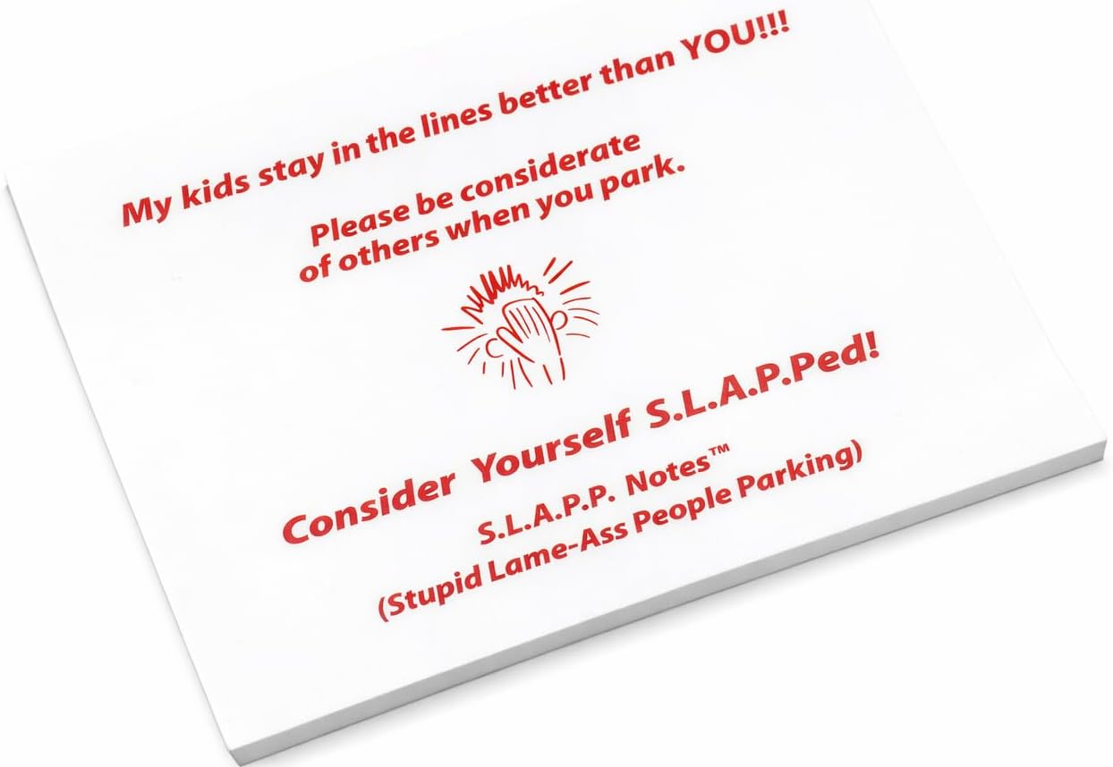 SLAPP Notes (S.L.A.P.P. Notes) - Funny Bad Parking Sticky Notes - Expressive Notes for Bad Parking Situations Version: Bundle - 3 Pack
