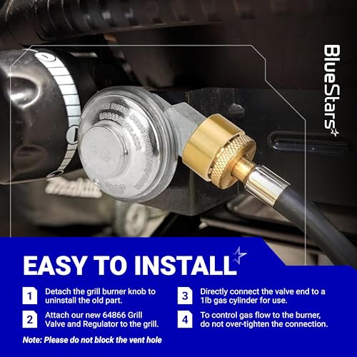 Image of [CSA Certified] BlueStars 64866 Weber Gas Grill Valve Regulator - Fit Q1000 Q1200, Control Valve Regulator Assembly Replacement for Weber 50060001 50060301 51010001 51040001 51060001 51080001 51190001
