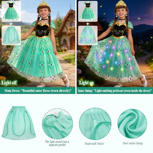 Disfraz de Princesa Verde para Niñas 4-5 Años miniatura 4