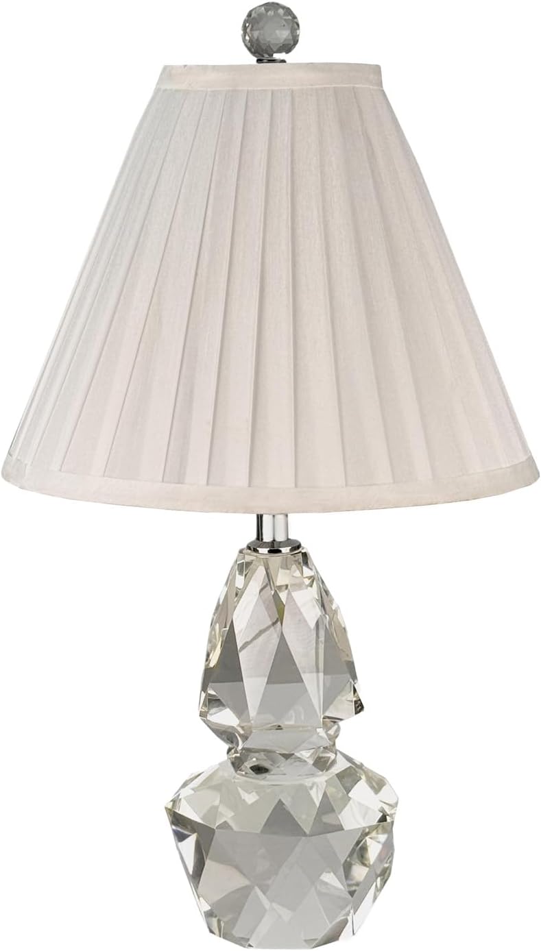 Pineapple Crystal Table Lamp with 2-Tiered Carving Shape,A Multi-Faceted Solid Clear Crystal Lamp,Suitable for Bedroom,Living Room,Bookshelf,Bedside,TV Cabinet and Side Tables?LED Bulb?
