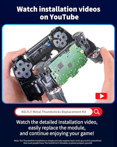 Joysticks interchangeables KD.FLY et bases en métal pour manette PS5 géométrie