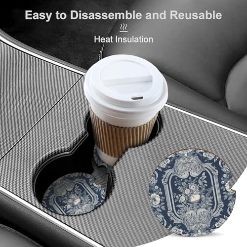 Portavasos para coche diseño retro, 2 piezas universales de madera miniatura 4