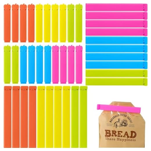 AiQInu 30 Piezas Pinzas Bolsas Alimentos, Pinzas Cierre Bolsas 7/11 cm, Pinzas Comida Clips Reutilizable para Embalaje de Cocina, Caramelos, Café etcétera