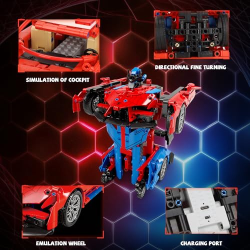 Image of 2 in 1 Remote Control Racing Car Building Blocks, Compatible with Lego STEM Toy Building Toys 694 PCS, Gifts Toys for Age 8-12 Years Old Kids Boys