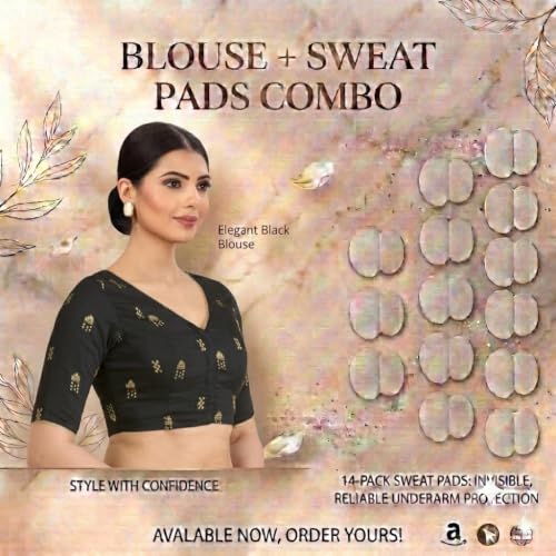 Image of Studio Shringaar Women's Handloom Cotton Silk Readymade Saree Blouse